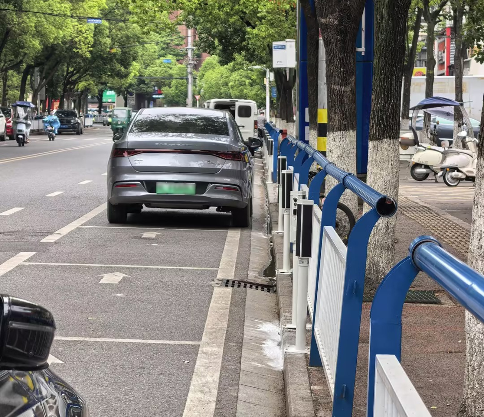 视频桩对道路单泊位进行近端感知的城市路内停车场景